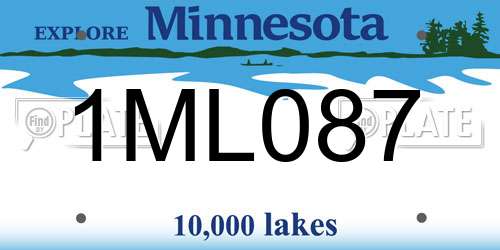 1ML087 Minnesota License Plate