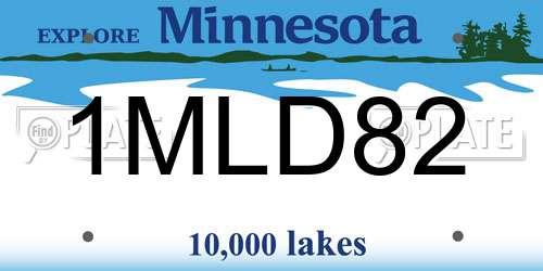 1MLD82 Minnesota License Plate