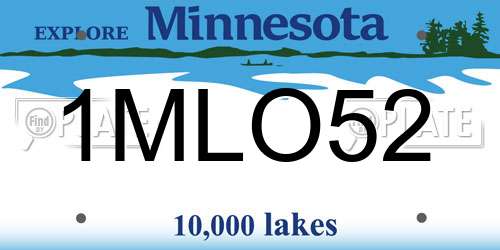 1MLO52 Minnesota License Plate