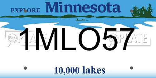 1MLO57 Minnesota License Plate