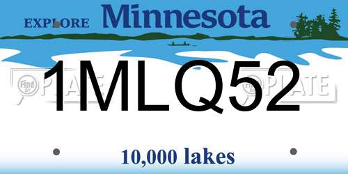 1MLQ52 Minnesota License Plate