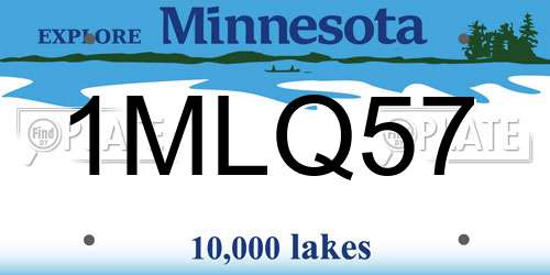 1MLQ57 Minnesota License Plate