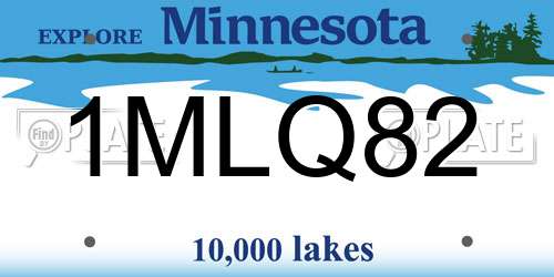 1MLQ82 Minnesota License Plate