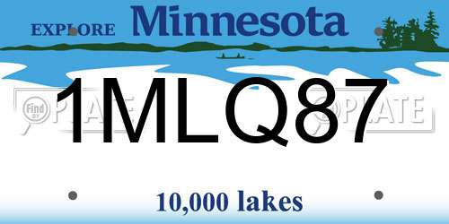 1MLQ87 Minnesota License Plate