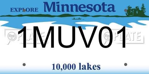 1MUV01 Minnesota License Plate