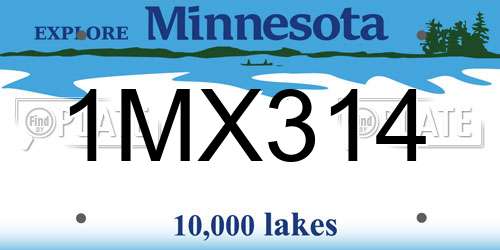 1MX314 Minnesota License Plate