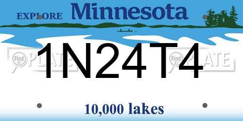 1N24T4 Minnesota License Plate