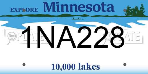 1NA228 Minnesota License Plate