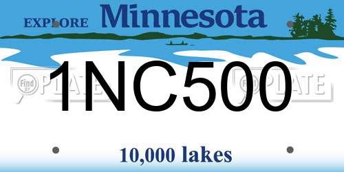 1NC500 Minnesota License Plate