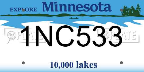 1NC533 Minnesota License Plate