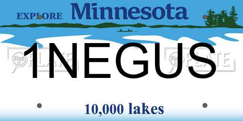 1NEGUS Minnesota License Plate