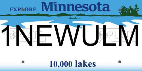 1NEWULM Minnesota License Plate