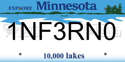 1NF3RN0 Minnesota License Plate