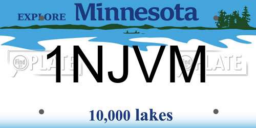 1NJVM Minnesota License Plate