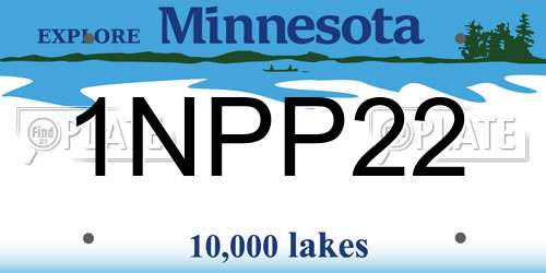 1NPP22 Minnesota License Plate