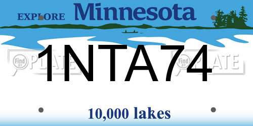 1NTA74 Minnesota License Plate