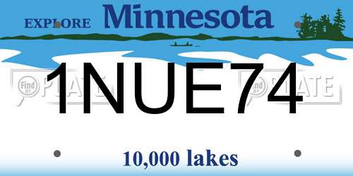 1NUE74 Minnesota License Plate