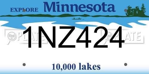 1NZ424 Minnesota License Plate