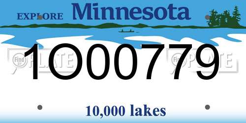 1O00779 Minnesota License Plate
