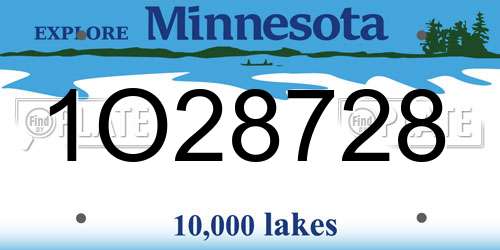 1O28728 Minnesota License Plate