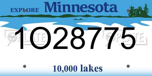 1O28775 Minnesota License Plate