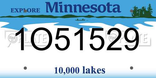 1O51529 Minnesota License Plate