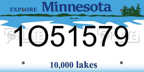 1O51579 Minnesota License Plate