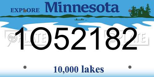 1O52182 Minnesota License Plate