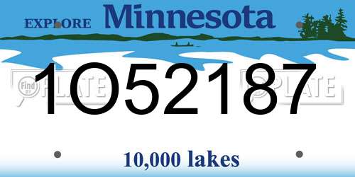 1O52187 Minnesota License Plate