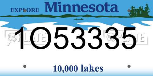1O53335 Minnesota License Plate
