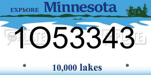 1O53343 Minnesota License Plate