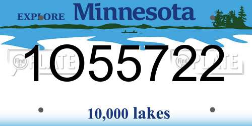 1O55722 Minnesota License Plate