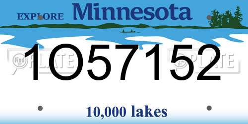 1O57152 Minnesota License Plate