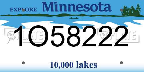 1O58222 Minnesota License Plate