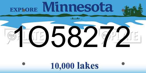 1O58272 Minnesota License Plate