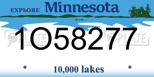 1O58277 Minnesota License Plate