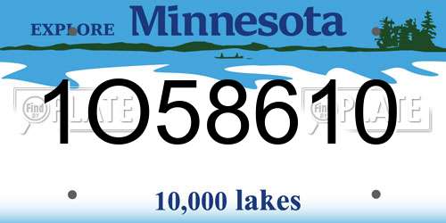 1O58610 Minnesota License Plate