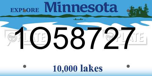 1O58727 Minnesota License Plate