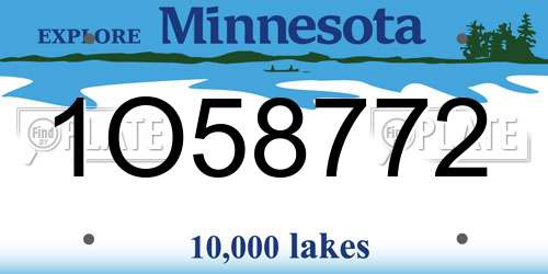 1O58772 Minnesota License Plate