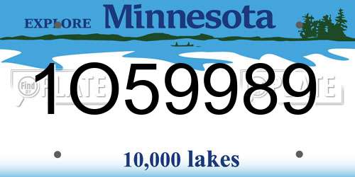 1O59989 Minnesota License Plate