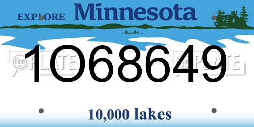 1O68649 Minnesota License Plate