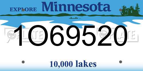 1O69520 Minnesota License Plate
