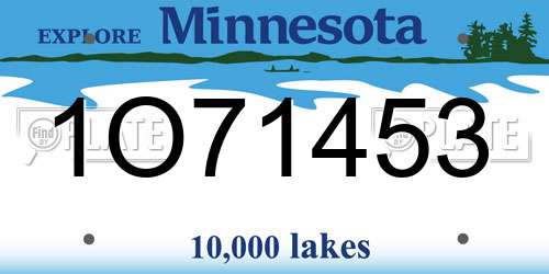 1O71453 Minnesota License Plate
