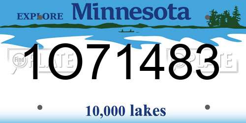 1O71483 Minnesota License Plate