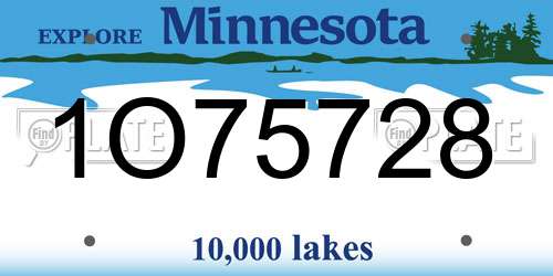 1O75728 Minnesota License Plate