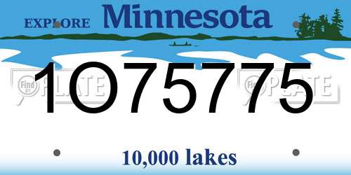 1O75775 Minnesota License Plate