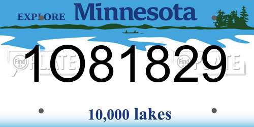 1O81829 Minnesota License Plate