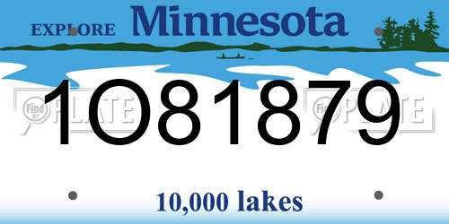 1O81879 Minnesota License Plate