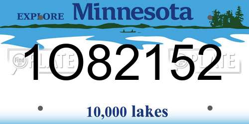 1O82152 Minnesota License Plate