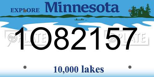 1O82157 Minnesota License Plate
